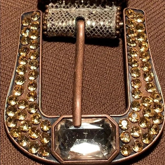 Leather bedazzled embellished belt worn once